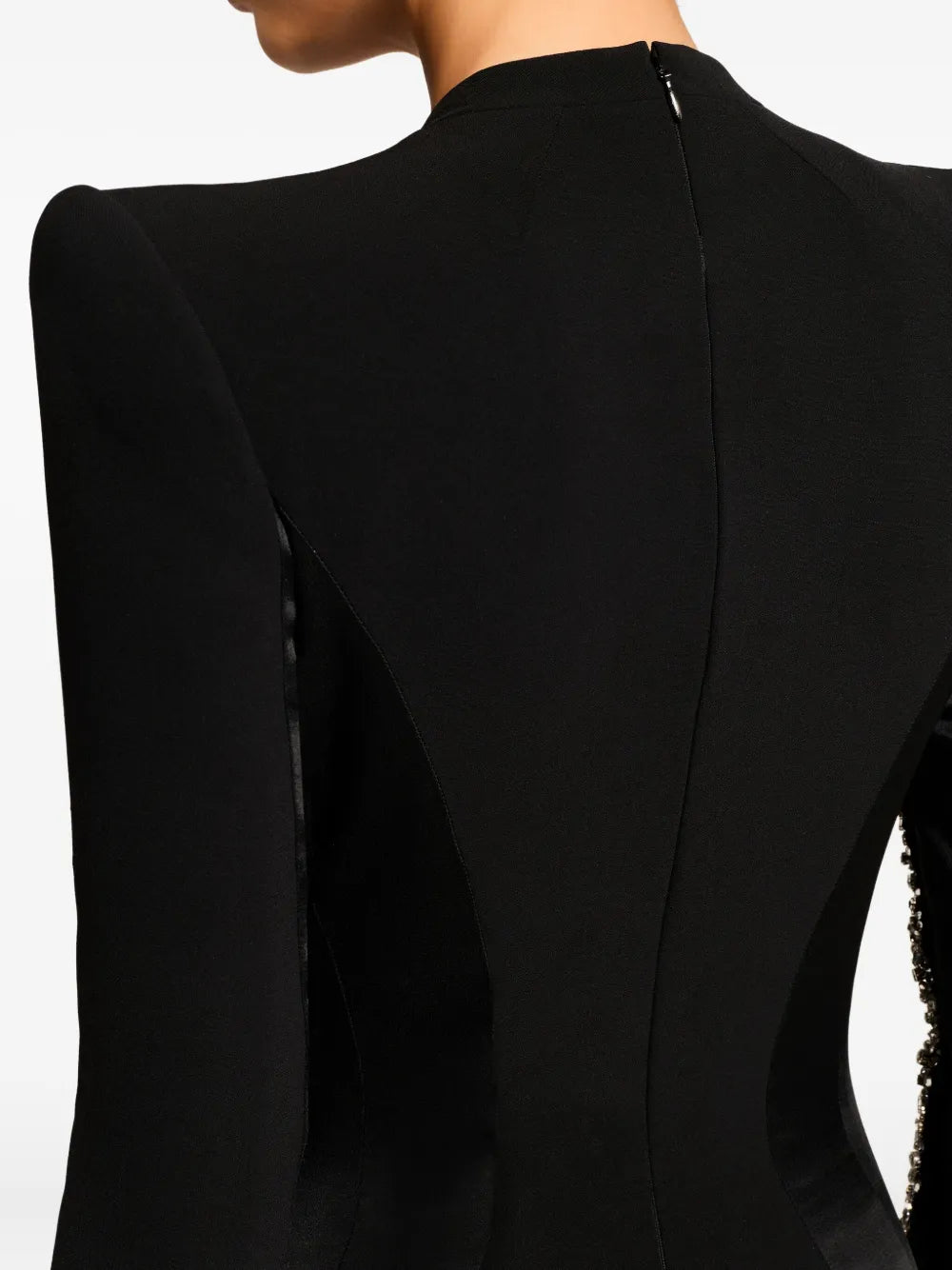 embellished long-sleeve maxi dress