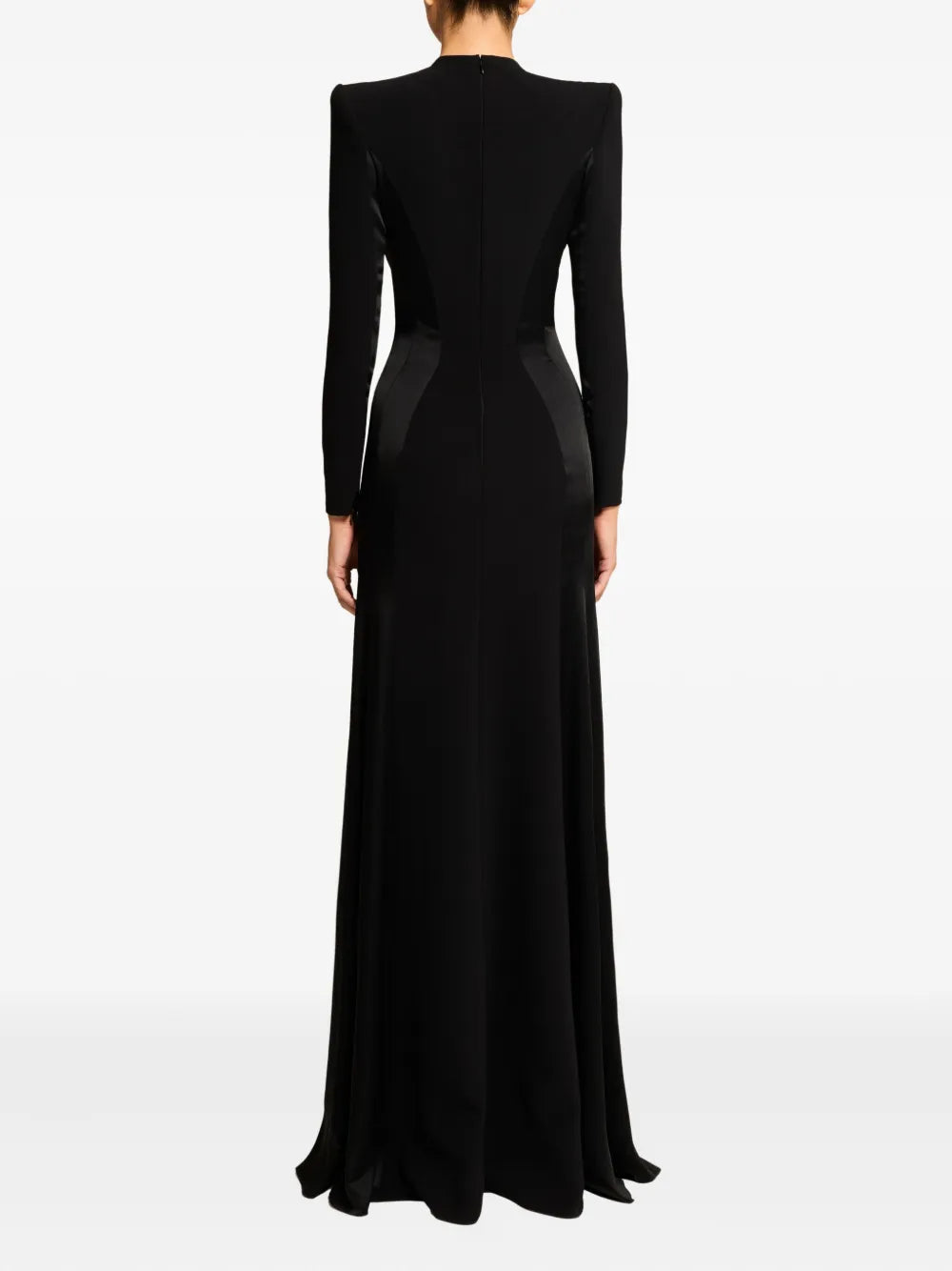 embellished long-sleeve maxi dress