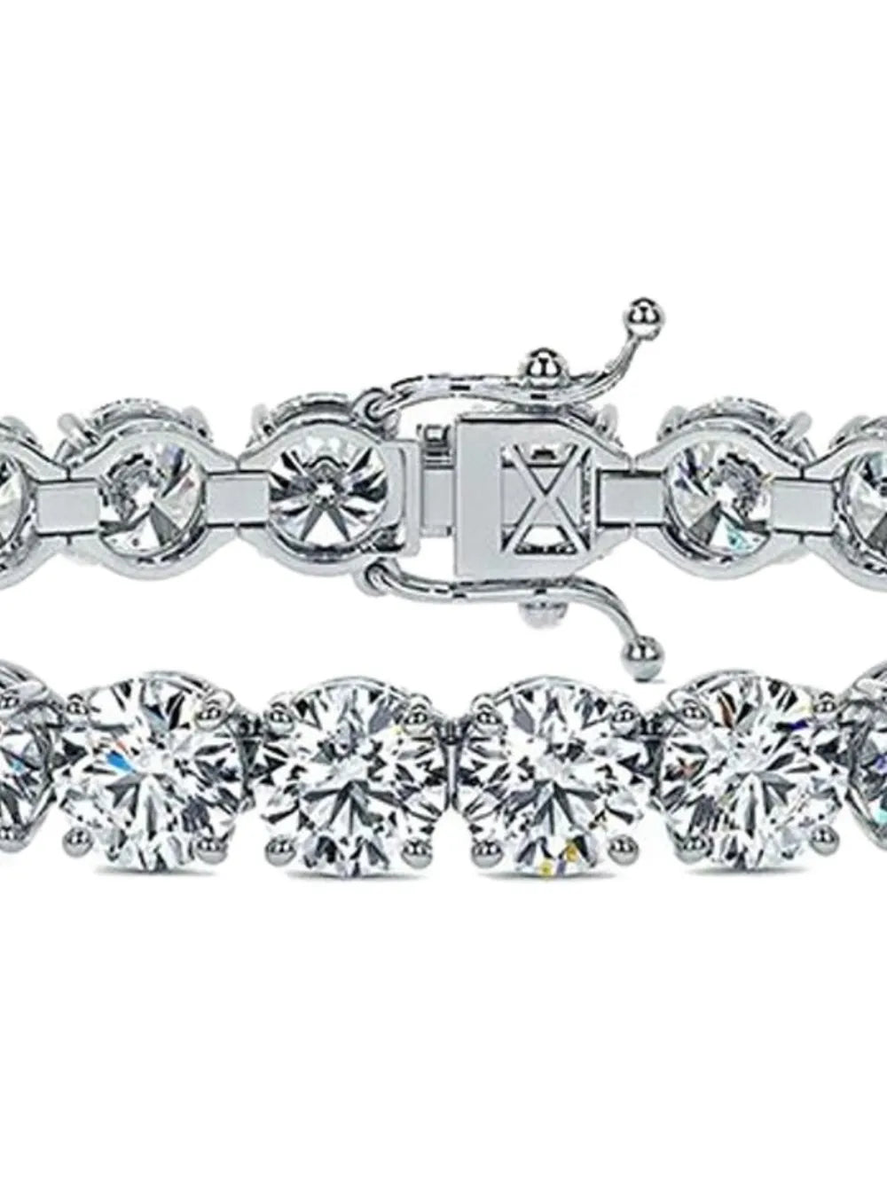 14K white gold diamond tennis bracelet