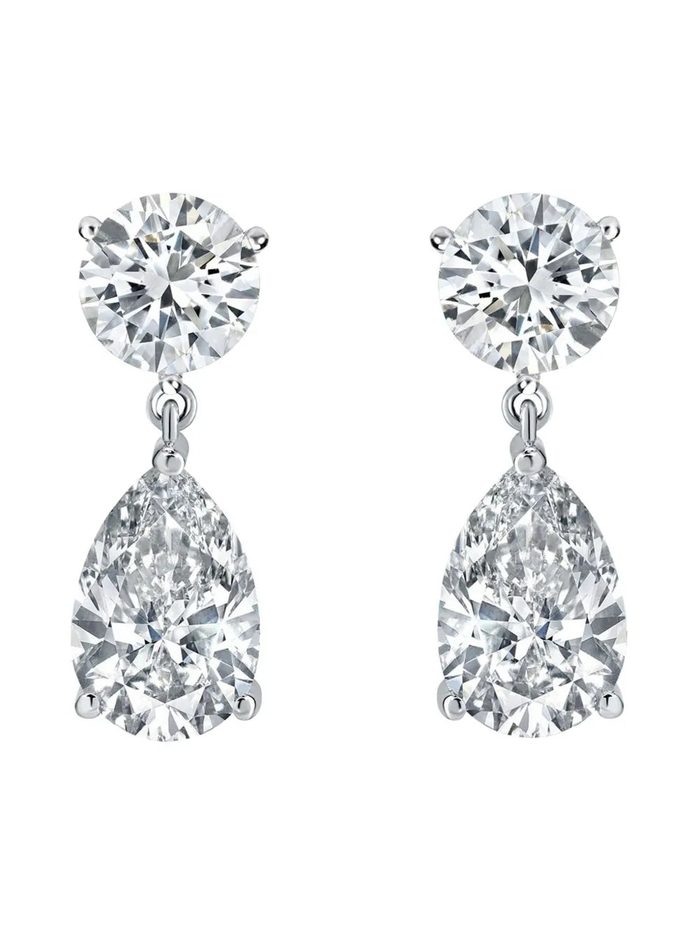 14K white gold diamond teardrop earrings