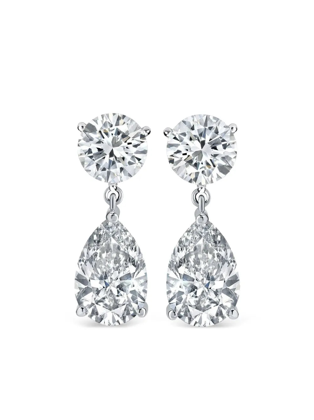 14K white gold diamond teardrop earrings