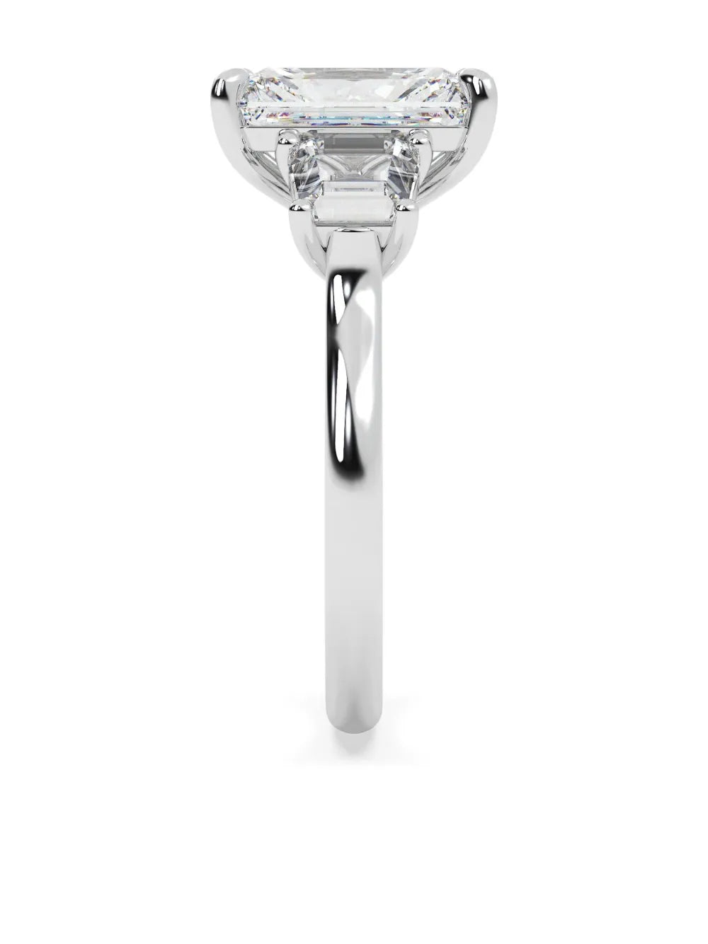 14K white gold radiant diamond ring