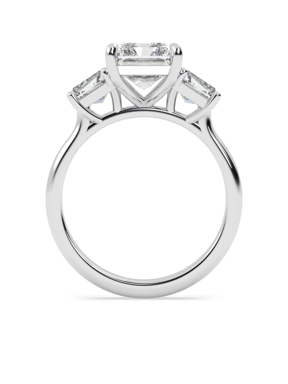 14K white gold radiant diamond ring