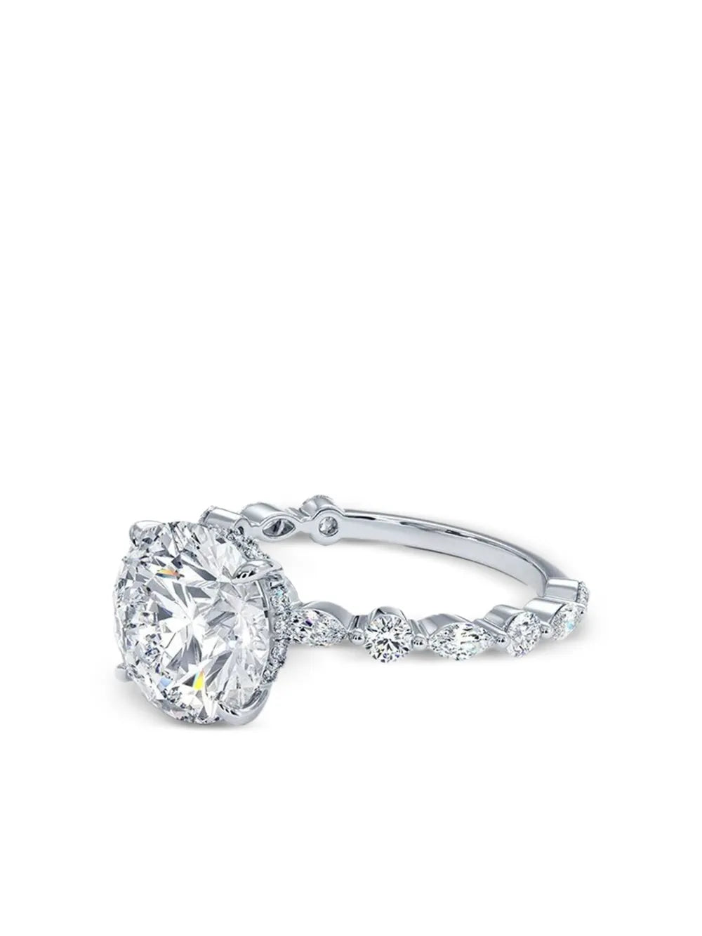 14K white gold diamond cocktail ring