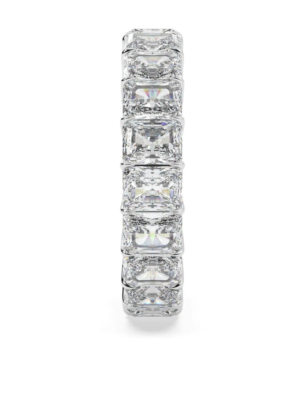 14K white gold radiant diamond wedding band ring