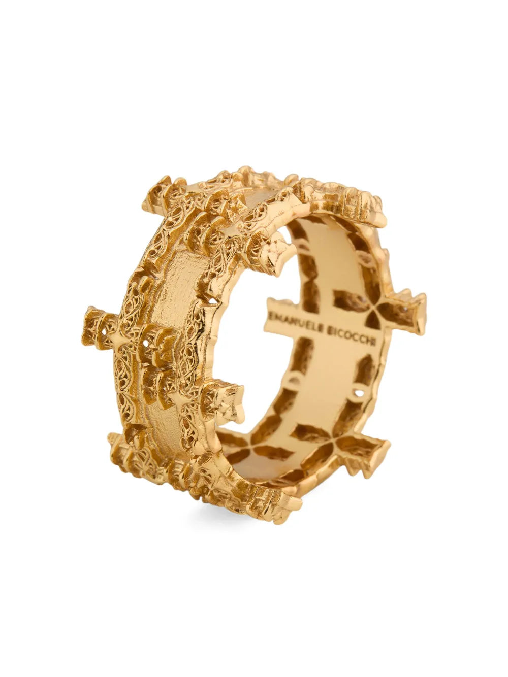 Notre-Dame cross double-band ring