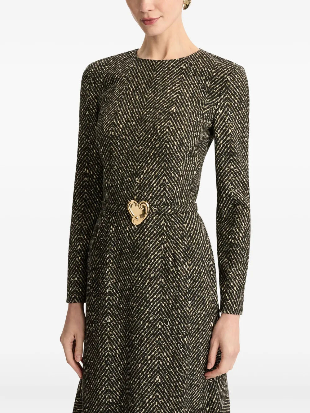 heart belt midi dress