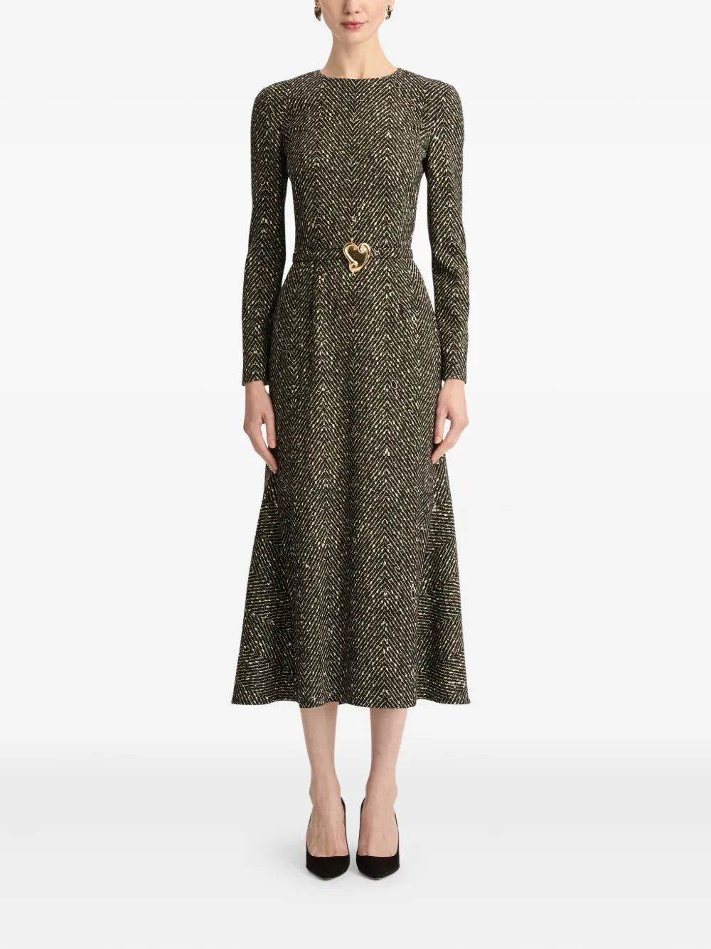 heart belt midi dress
