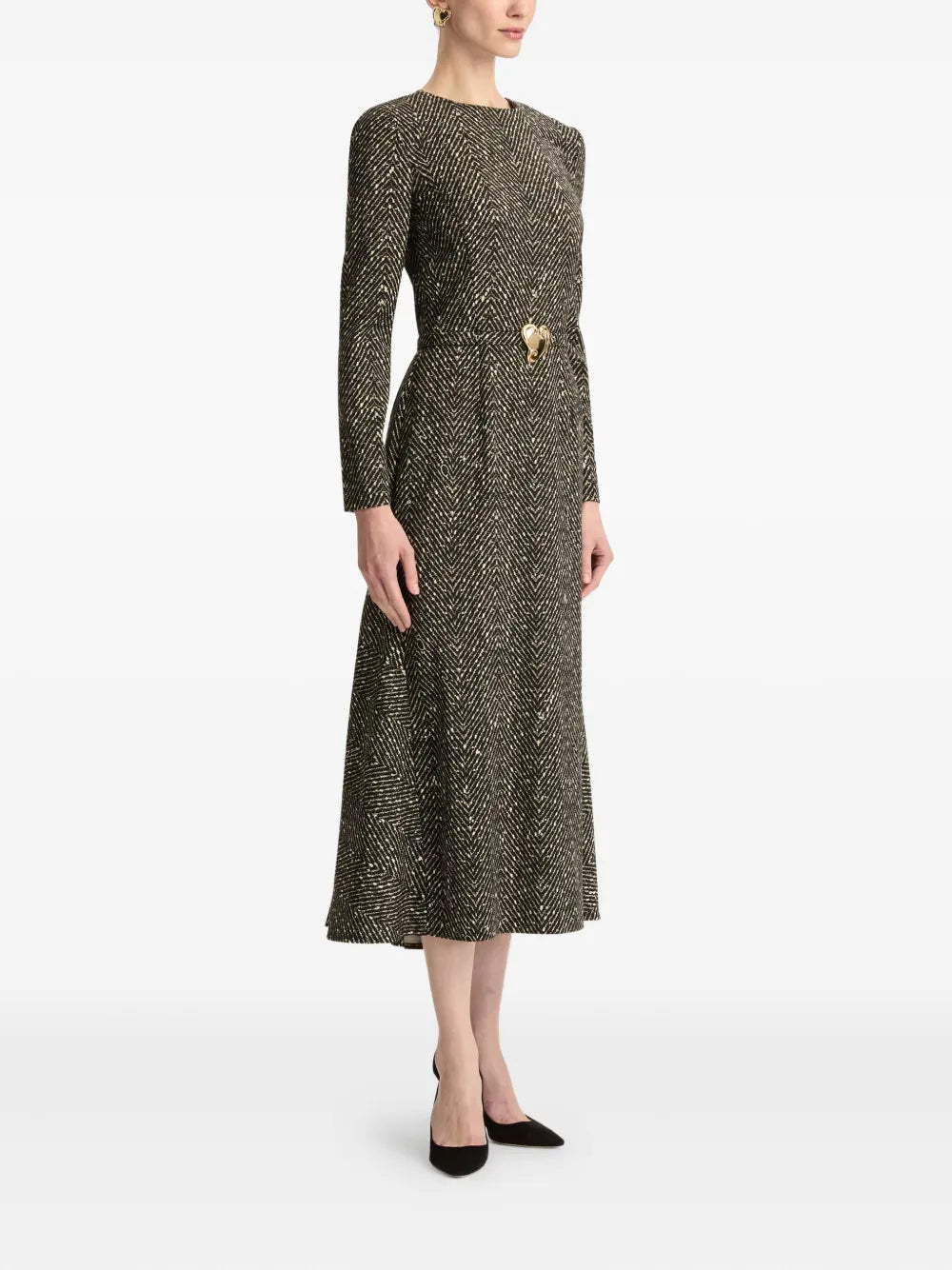 heart belt midi dress