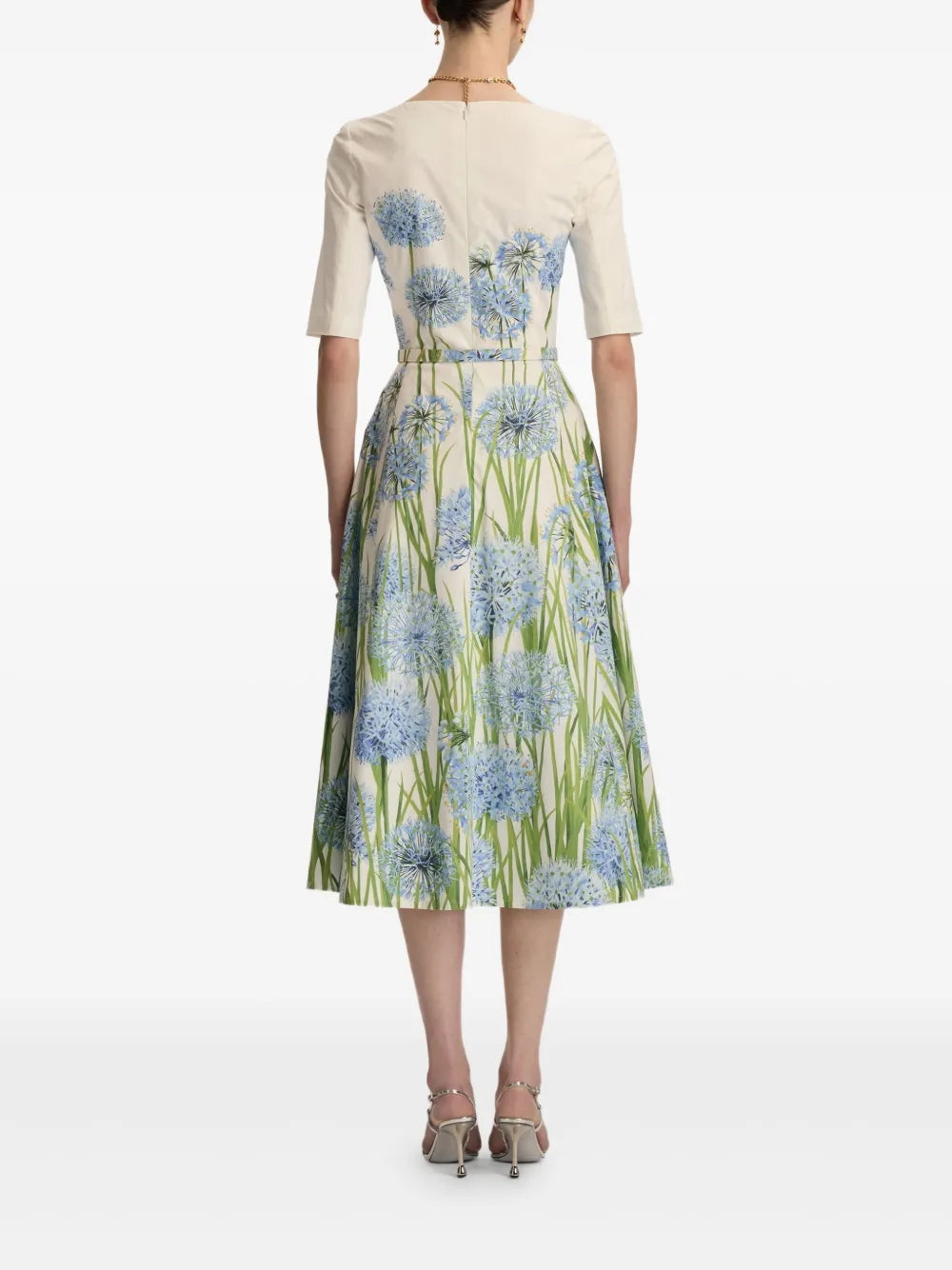 allium cotton poplin midi dress