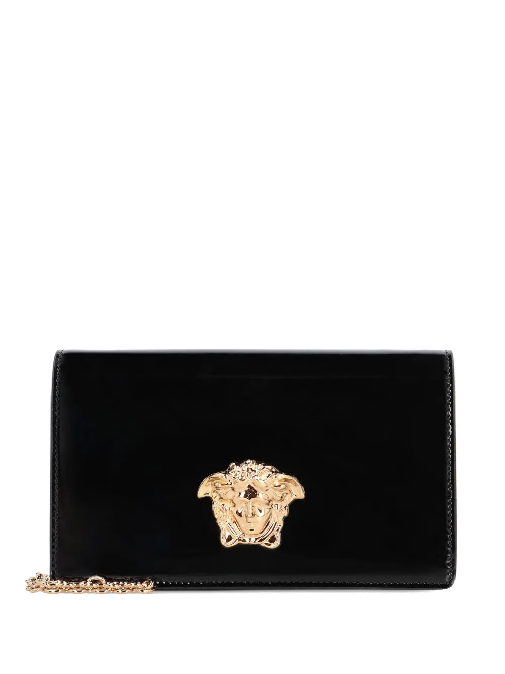 Medusa patent-leather clutch bag
