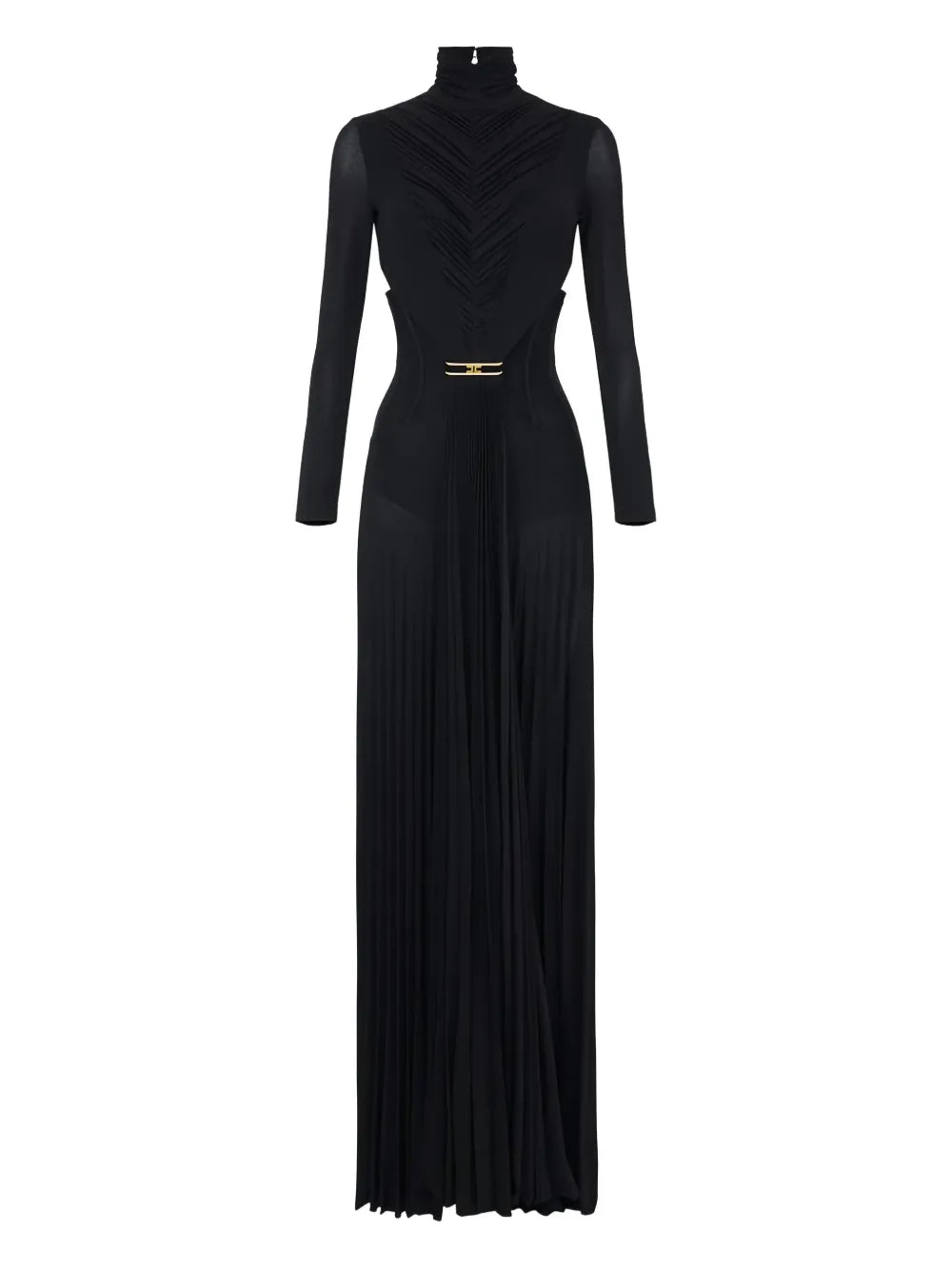 draping pleated maxi dress