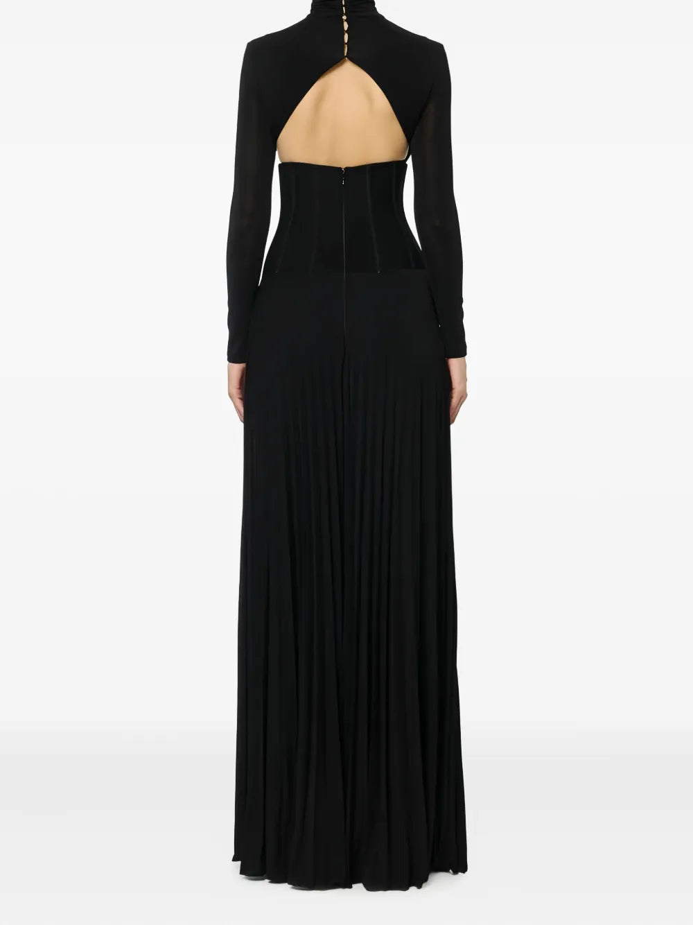 draping pleated maxi dress