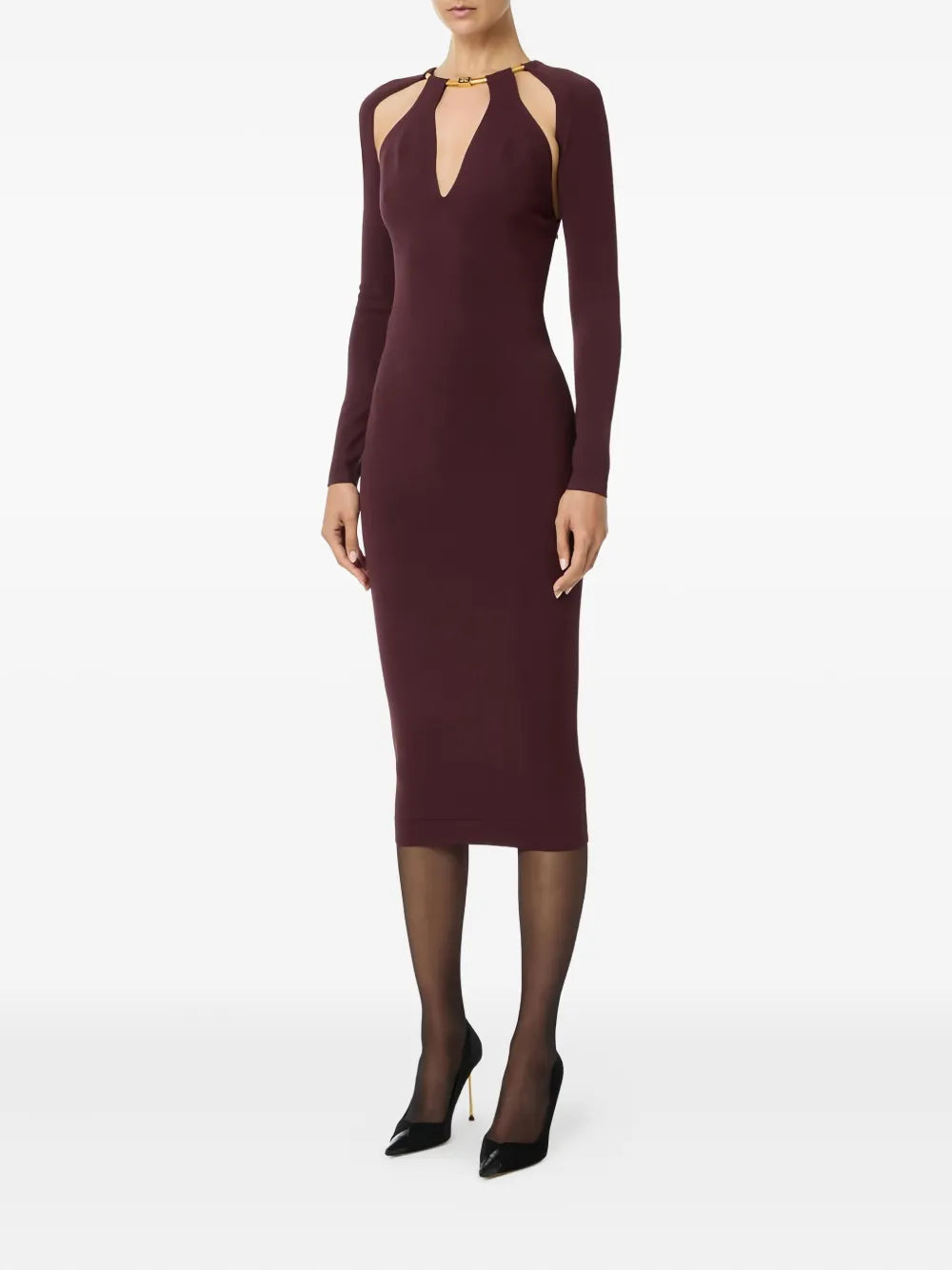 jewel-snake midi knit dress