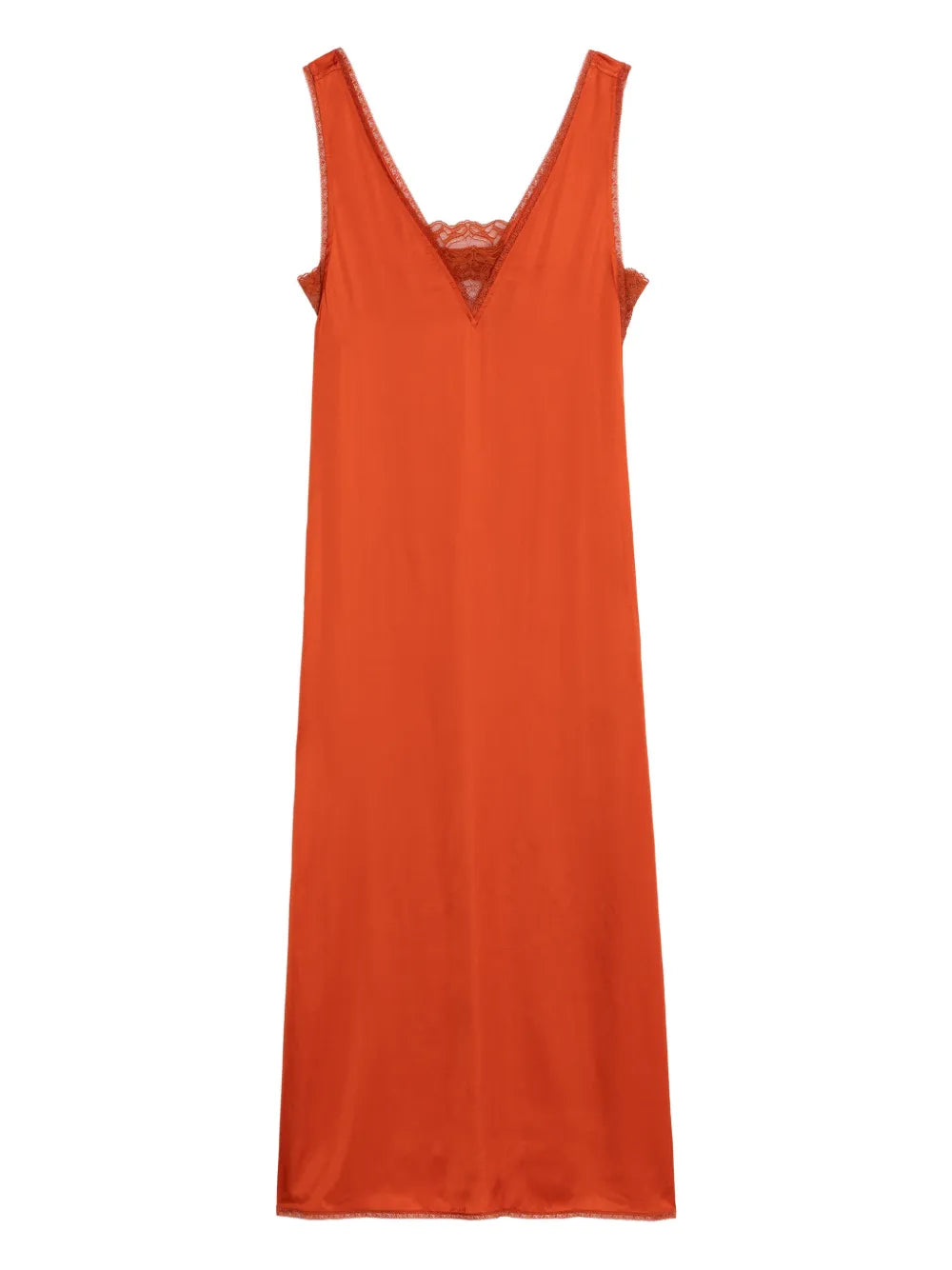 Renzo lace-detail satin midi dress