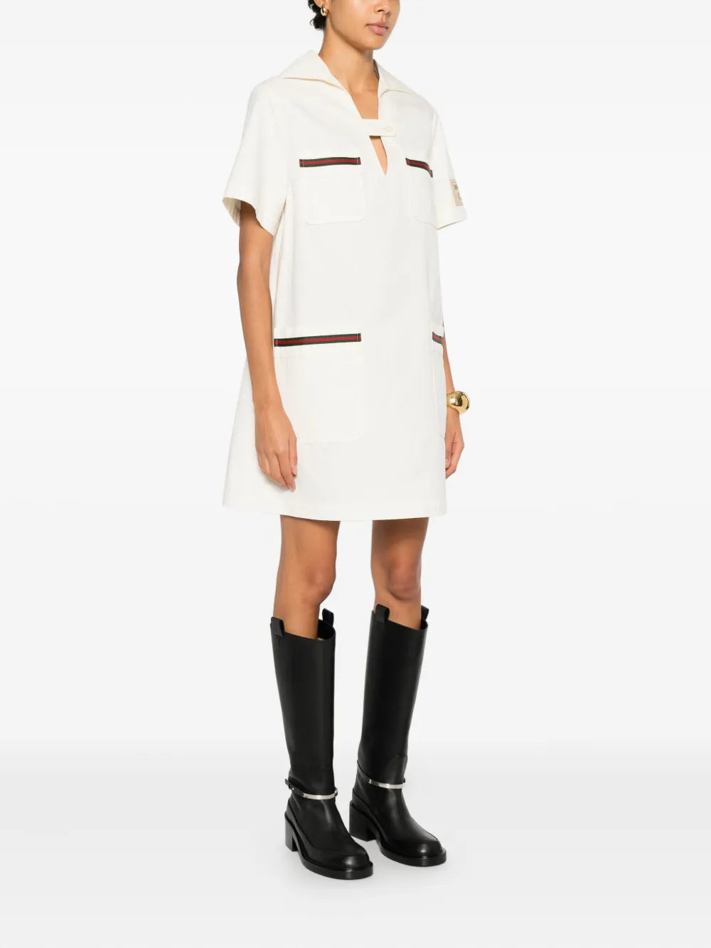 2020s logo-patch mini dress