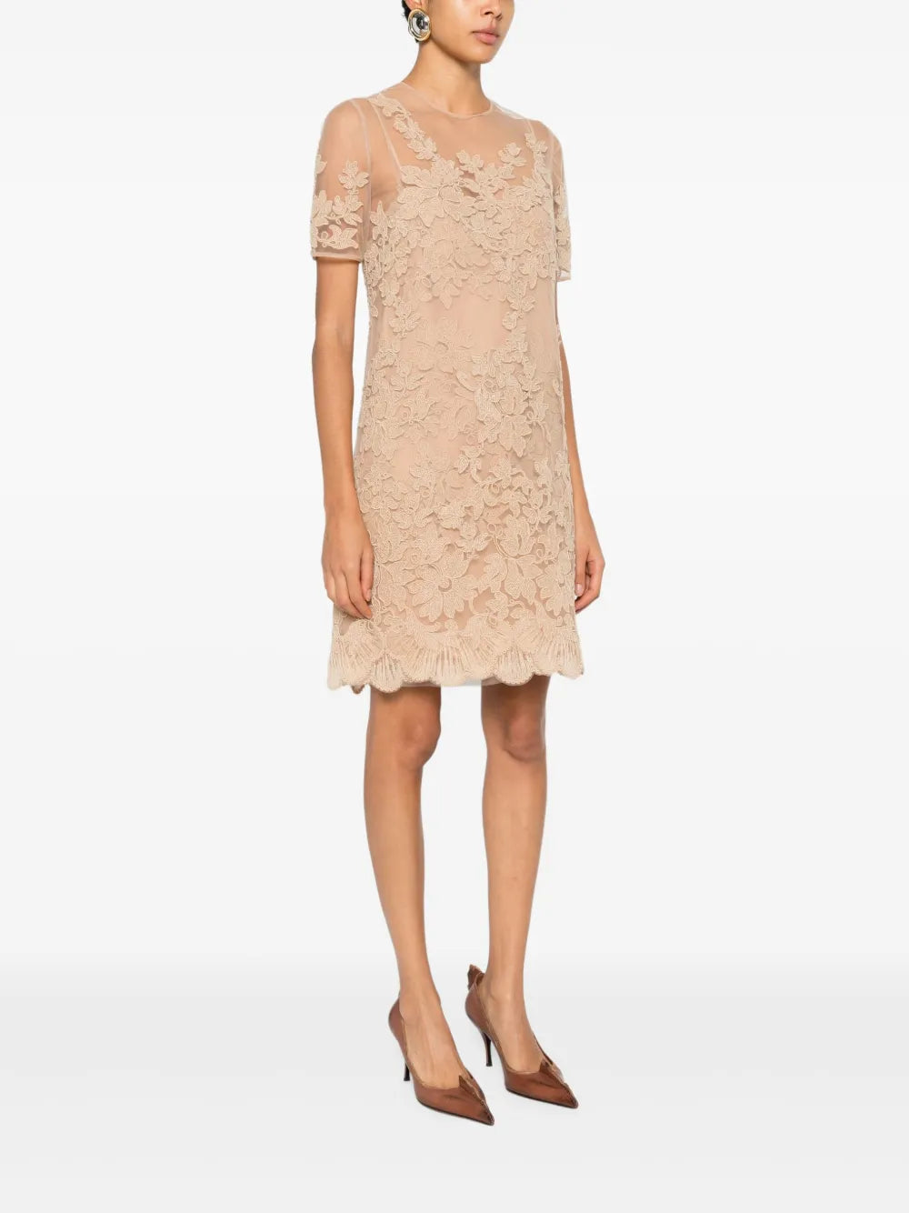floral lace mini dress