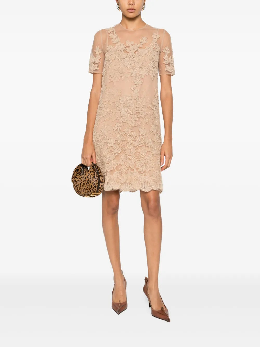 floral lace mini dress