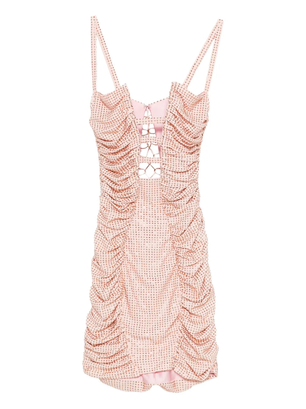 Draped crystal stones short dress
