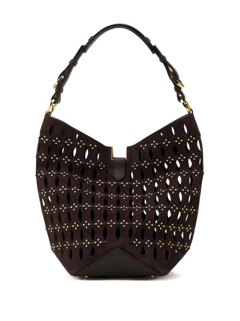 cutout studded bucket bag