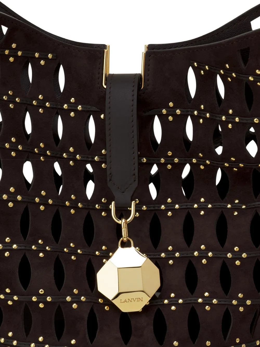 cutout studded bucket bag