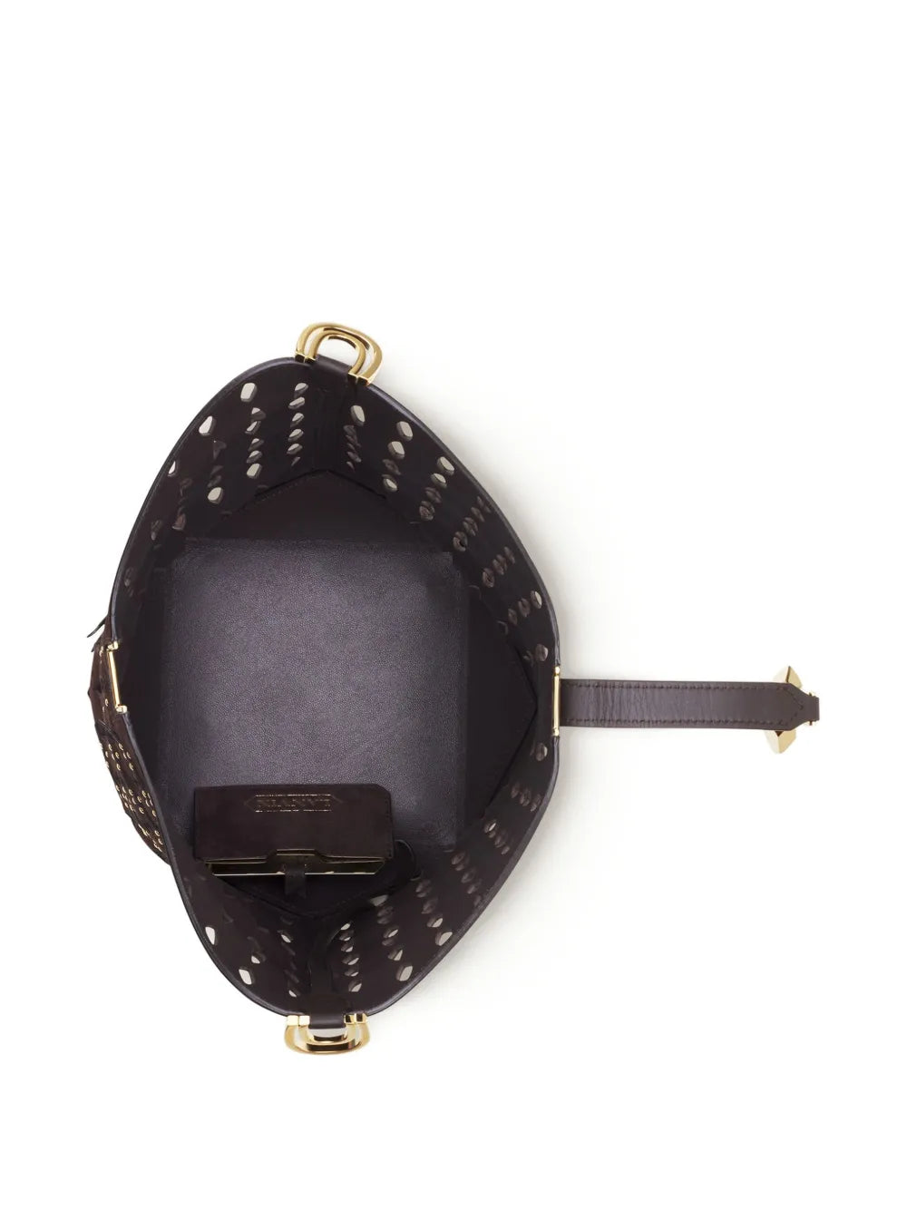 cutout studded bucket bag