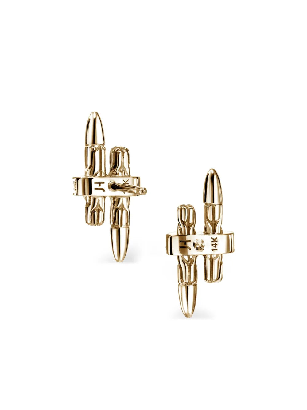 14K yellow gold Spear Stud diamond earrings