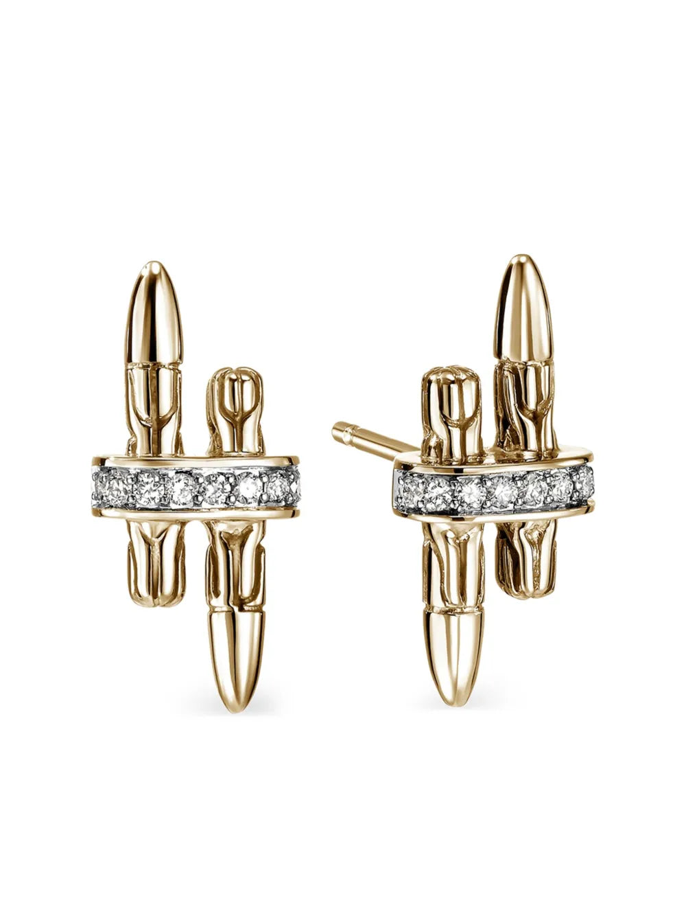 14K yellow gold Spear Stud diamond earrings