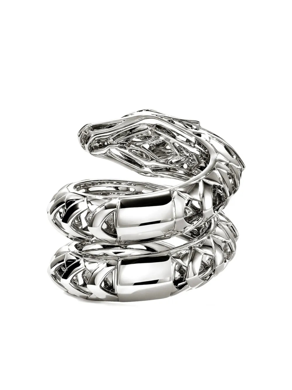sterling silver Naga diamond and sapphire ring