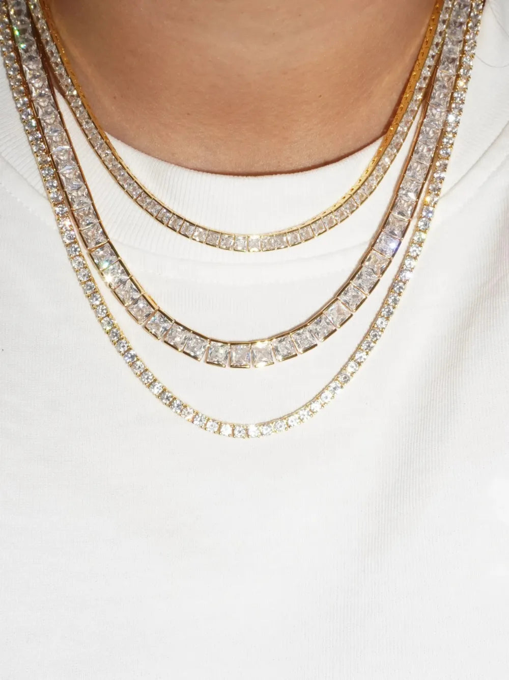 Tennis square necklace