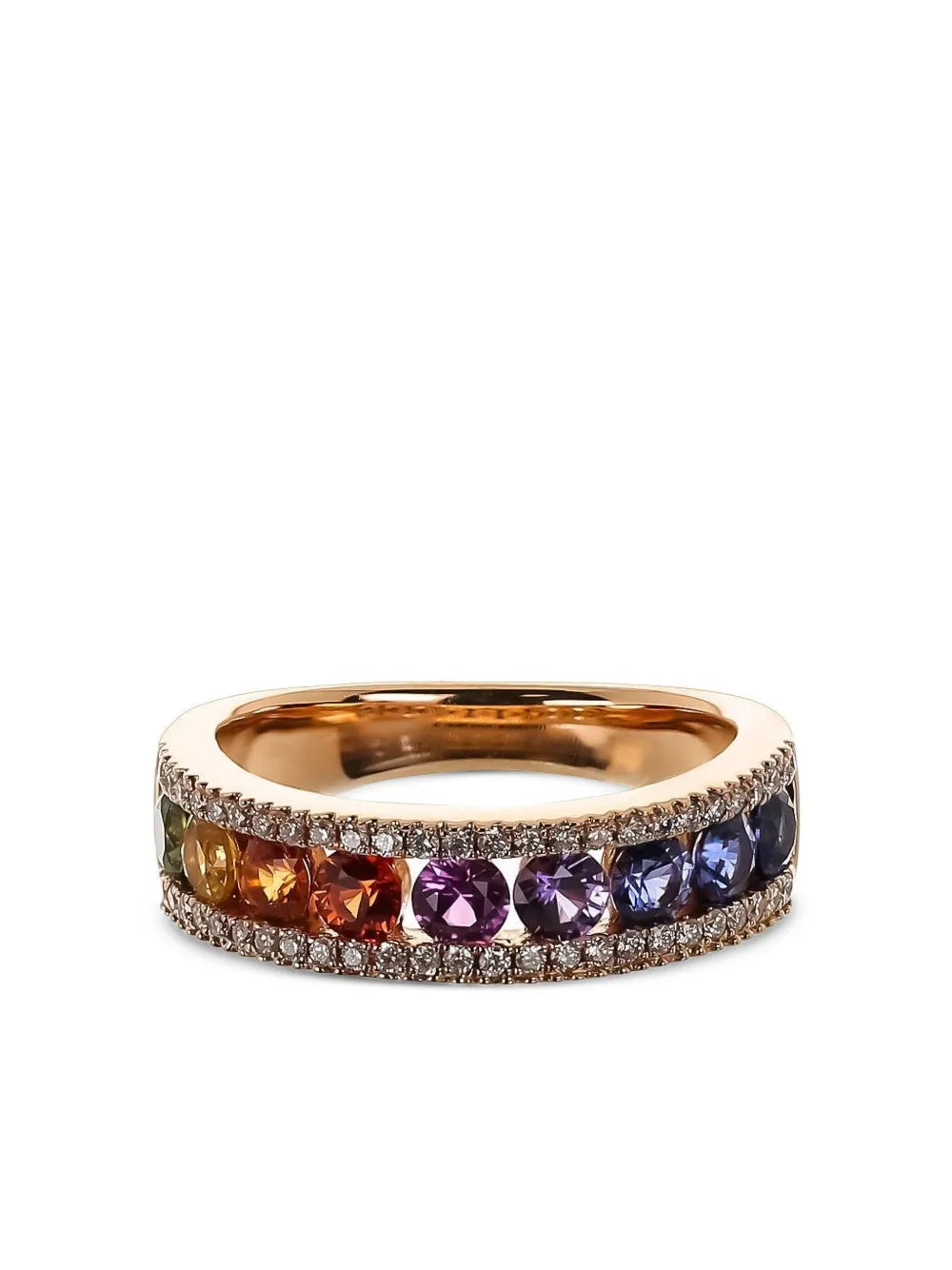 18K rose gold sapphire and diamond ring