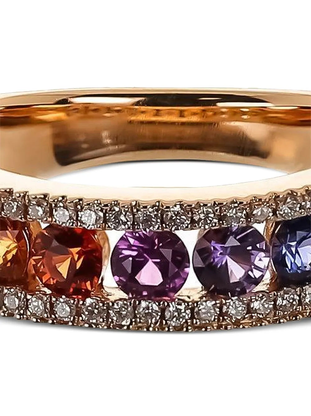 18K rose gold sapphire and diamond ring