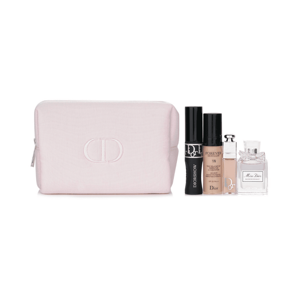 Dior Blooming Bouquet Pouch Set (EDT 0.2 fl oz (5 ml), Lip Maximizer, Foundation, Mascara)