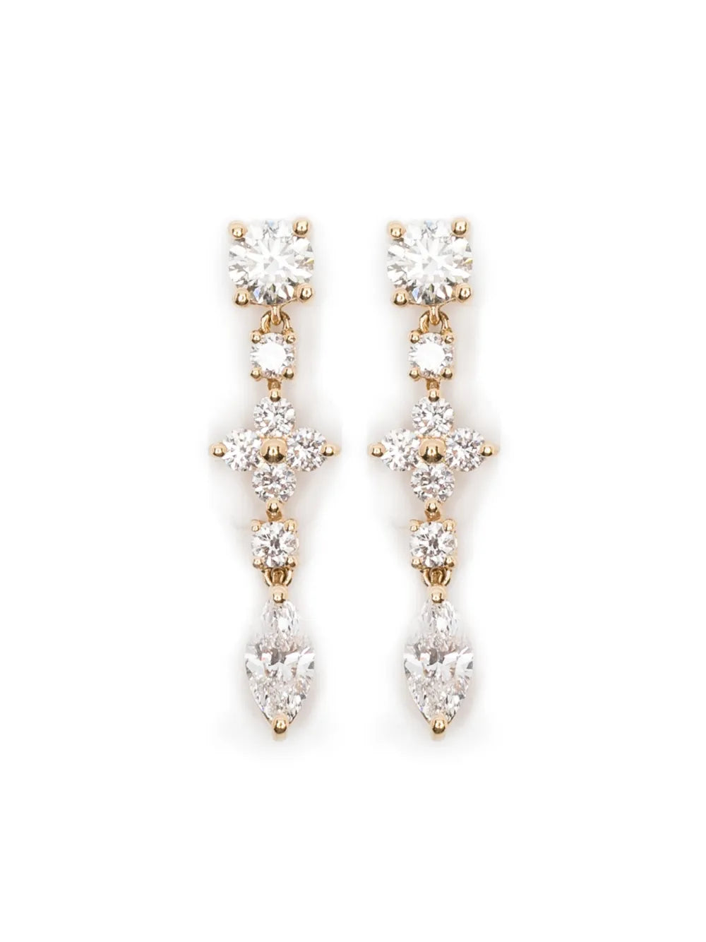 18K yellow gold Vivi diamond drop earring