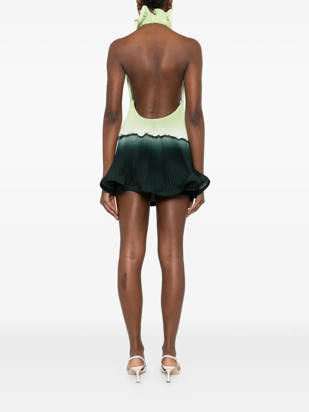 pleated mini dress