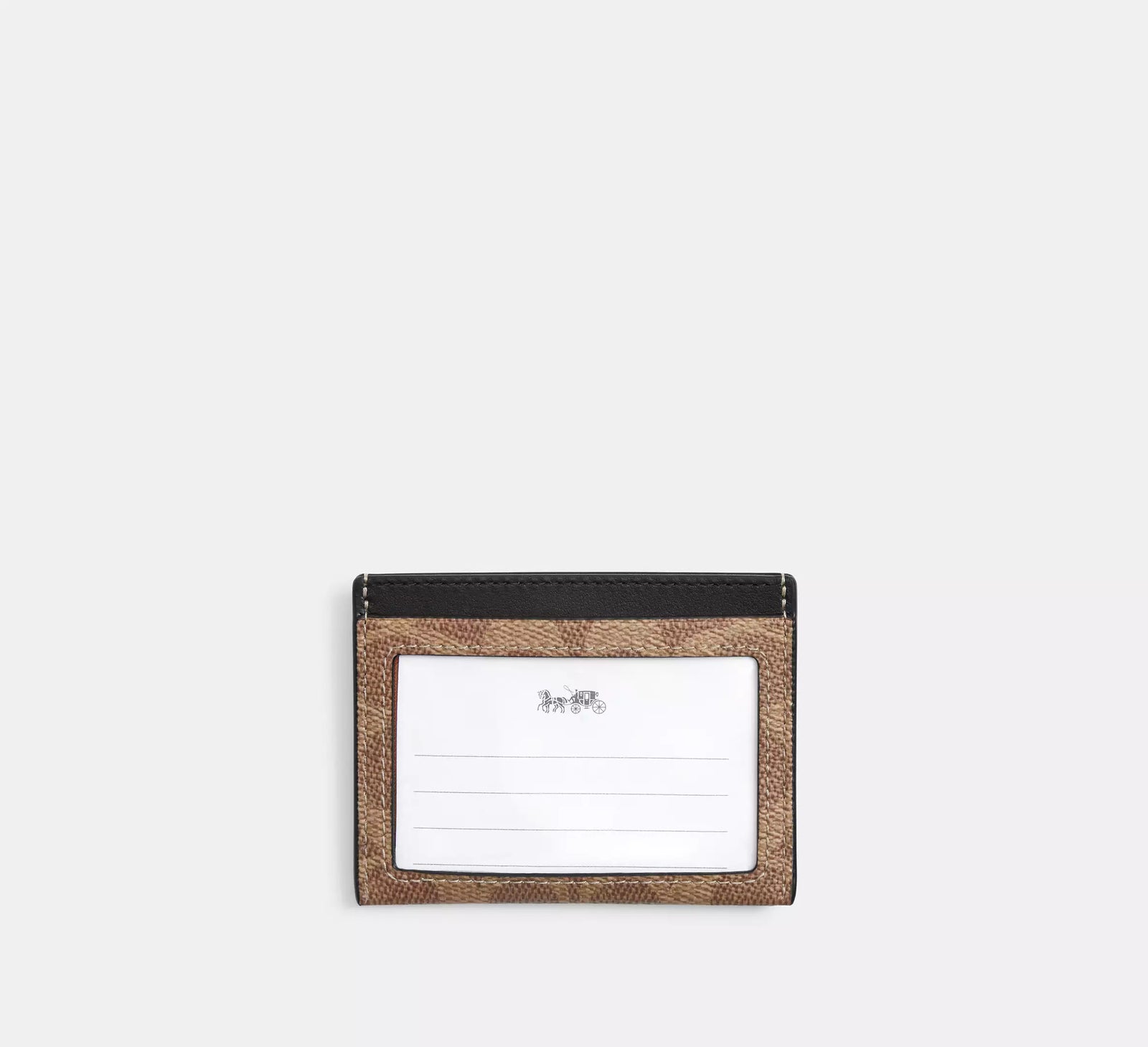 Slim Id Card Case In Signature Canvas signature canvas/Tan & Black