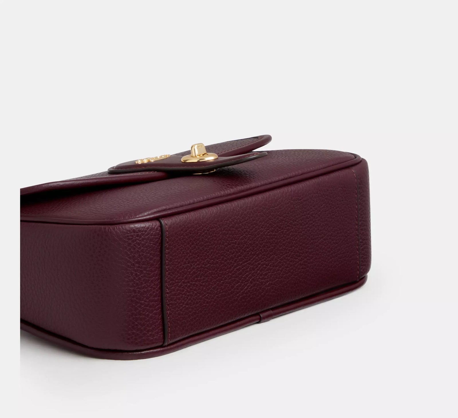 Hadley Shoulder Bag pebbled leather/Gold/Dark Wine