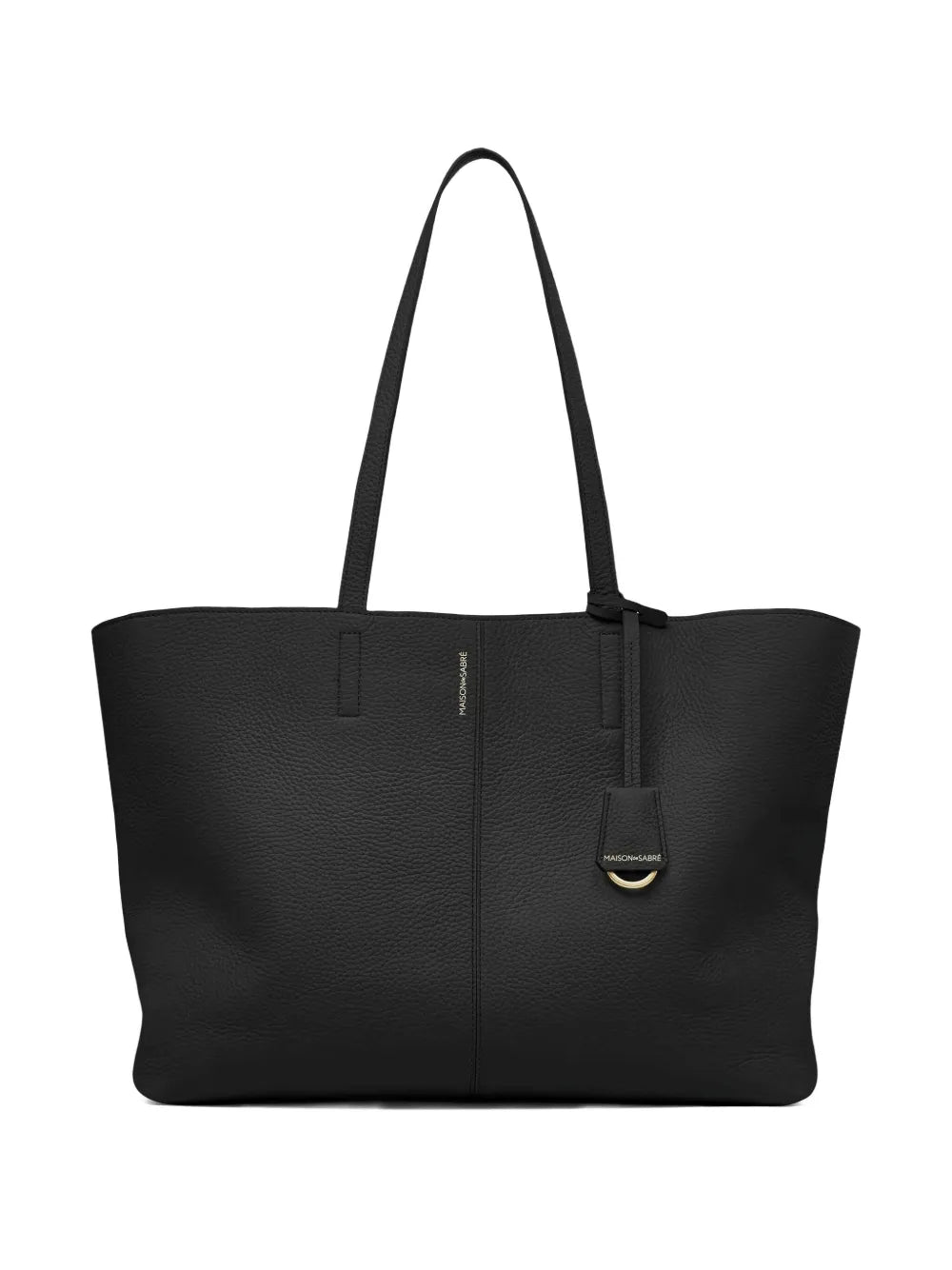 zipped leather soft tote