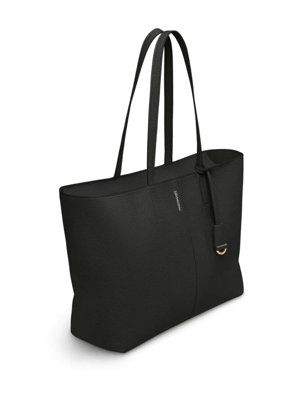 zipped leather soft tote