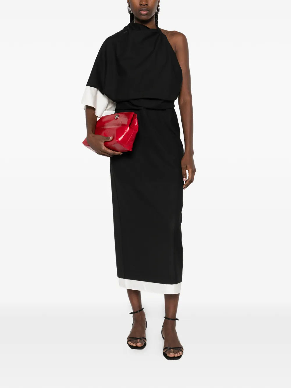 draped one-shoulder maxi dress