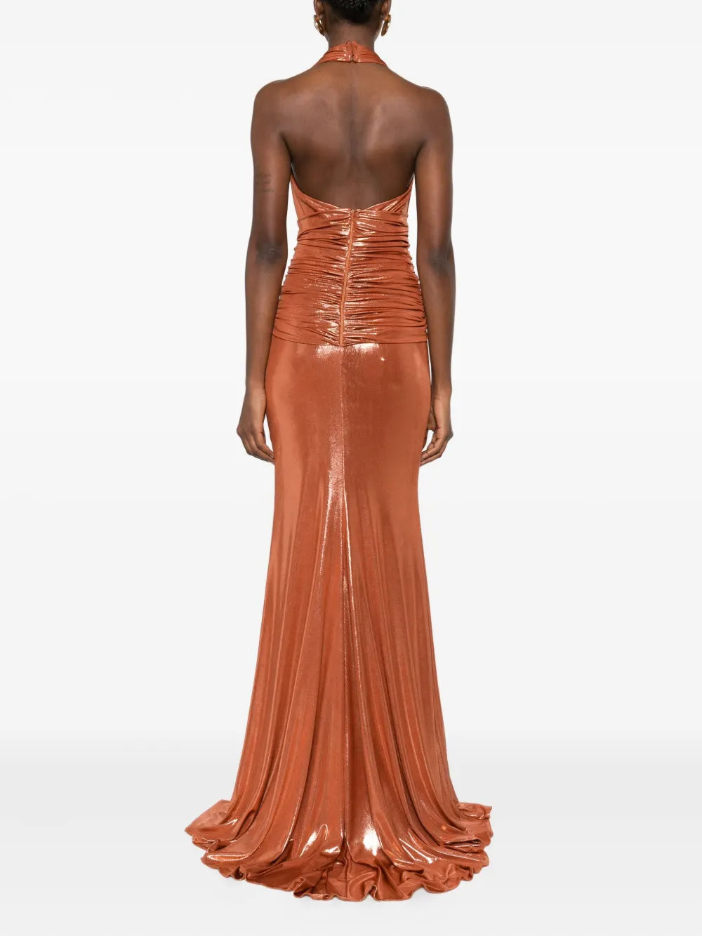 Cyra halter-neck knotted maxi dress