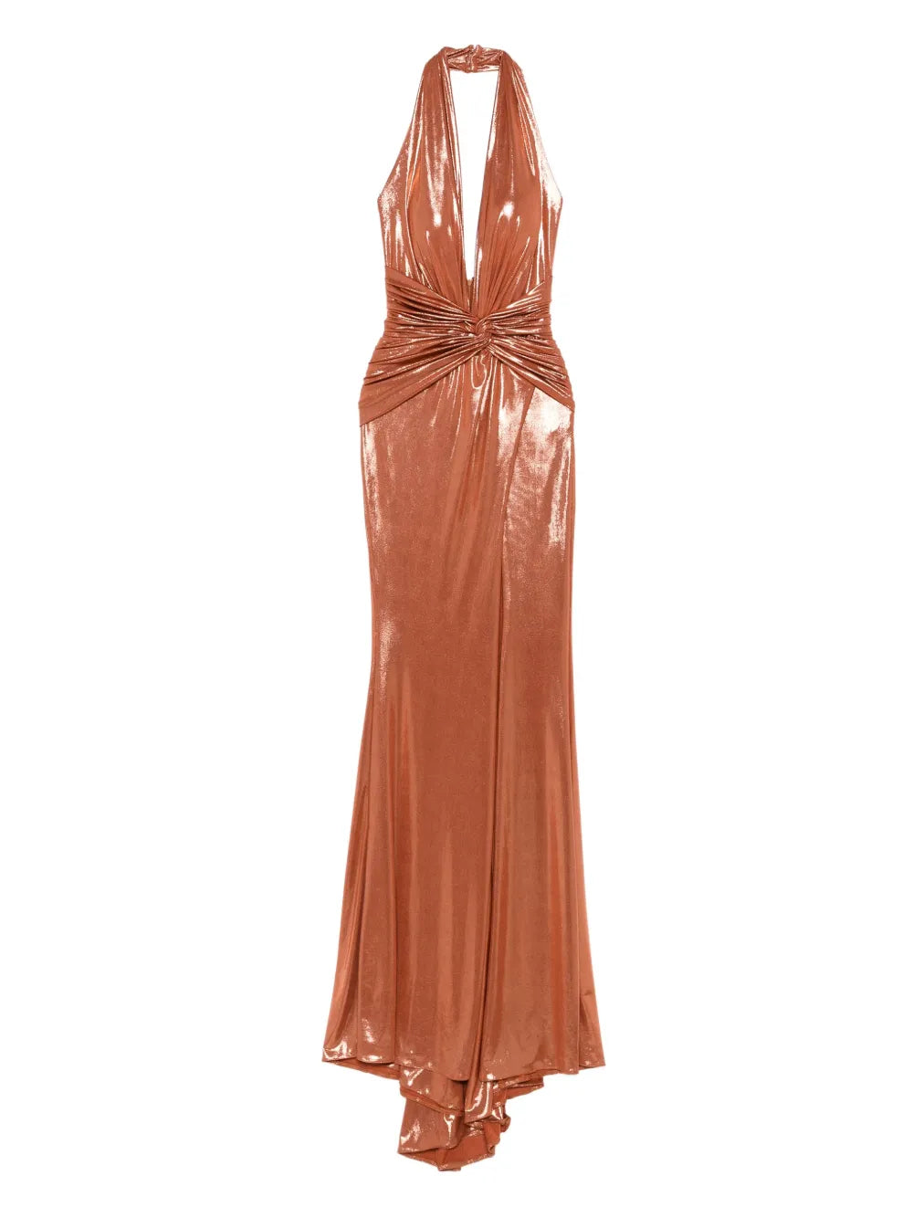 Cyra halter-neck knotted maxi dress