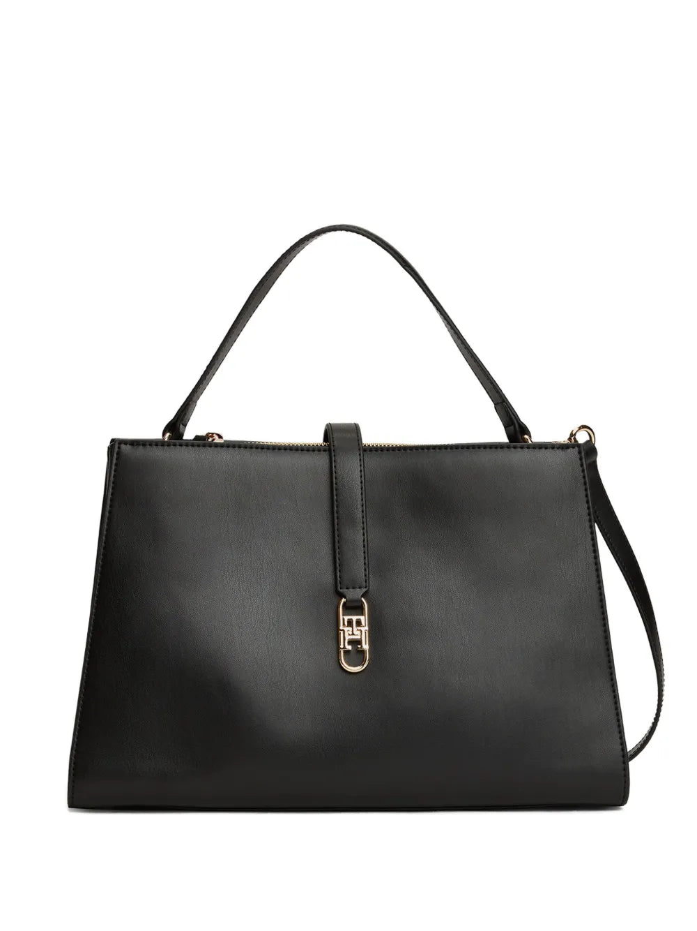 top-handles logo-plaque shoulder bag