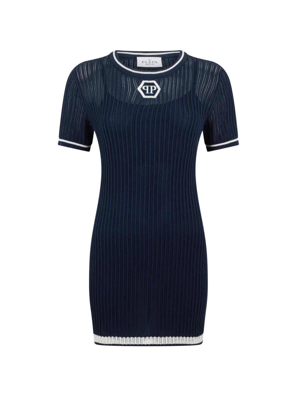 logo-hexagon mini dress