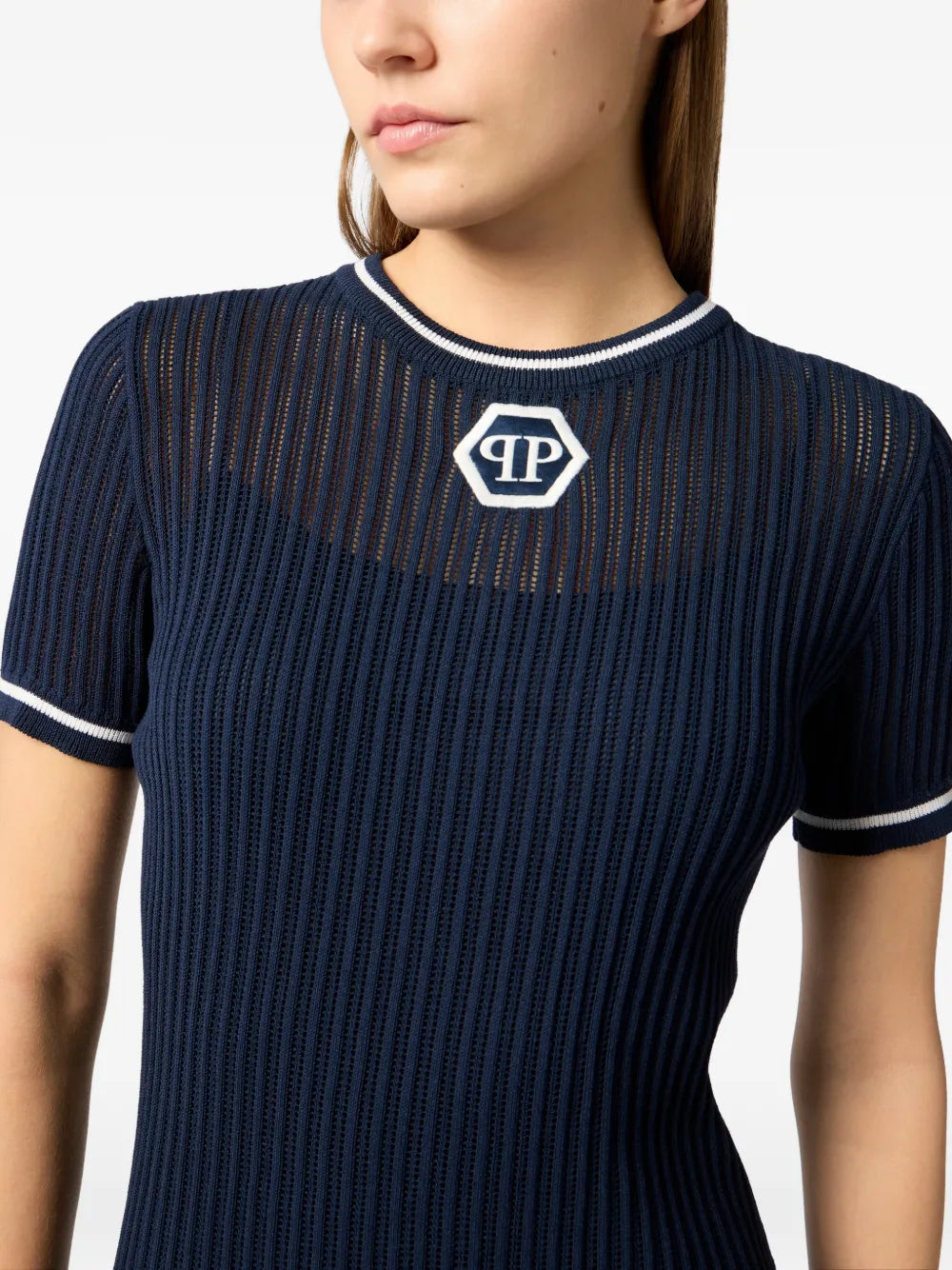 logo-hexagon mini dress
