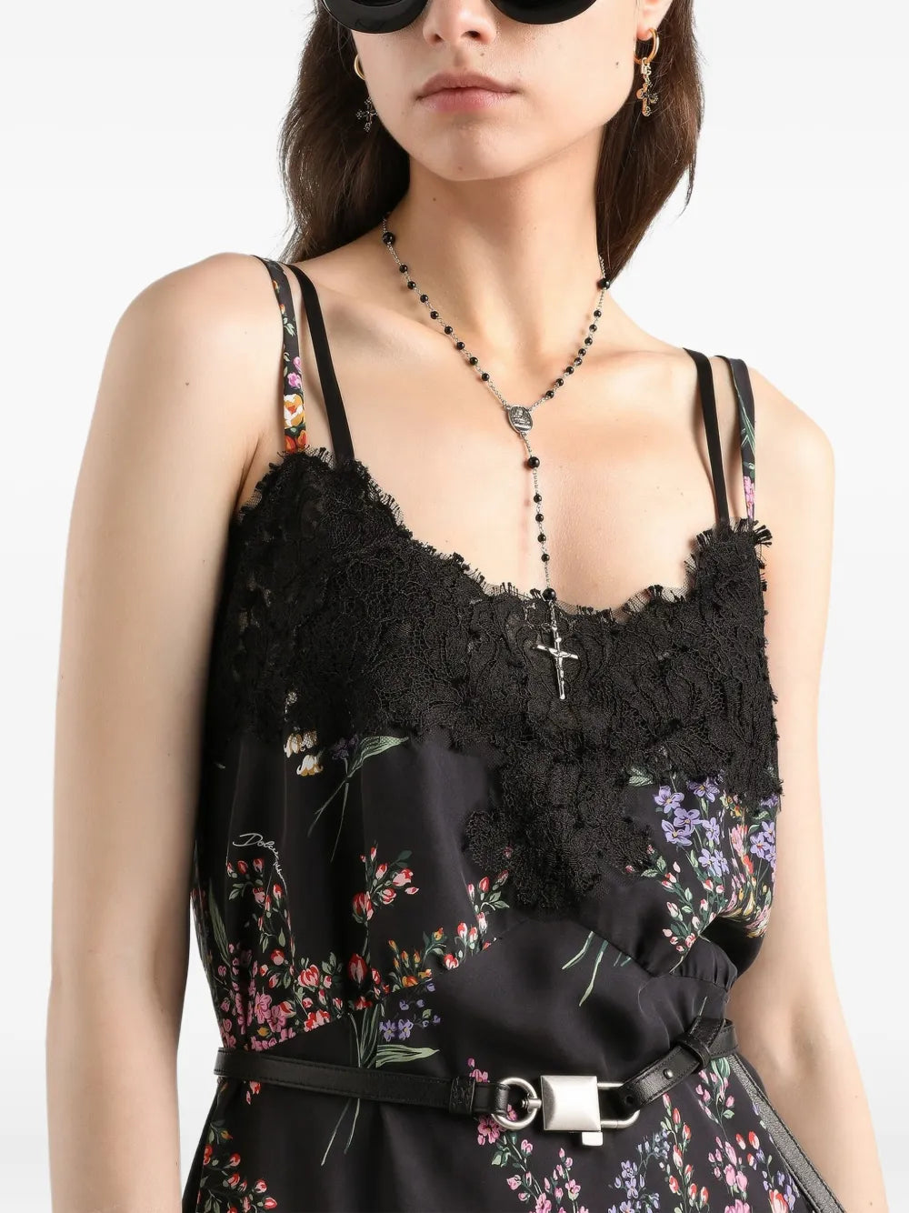 floral lace mini dress