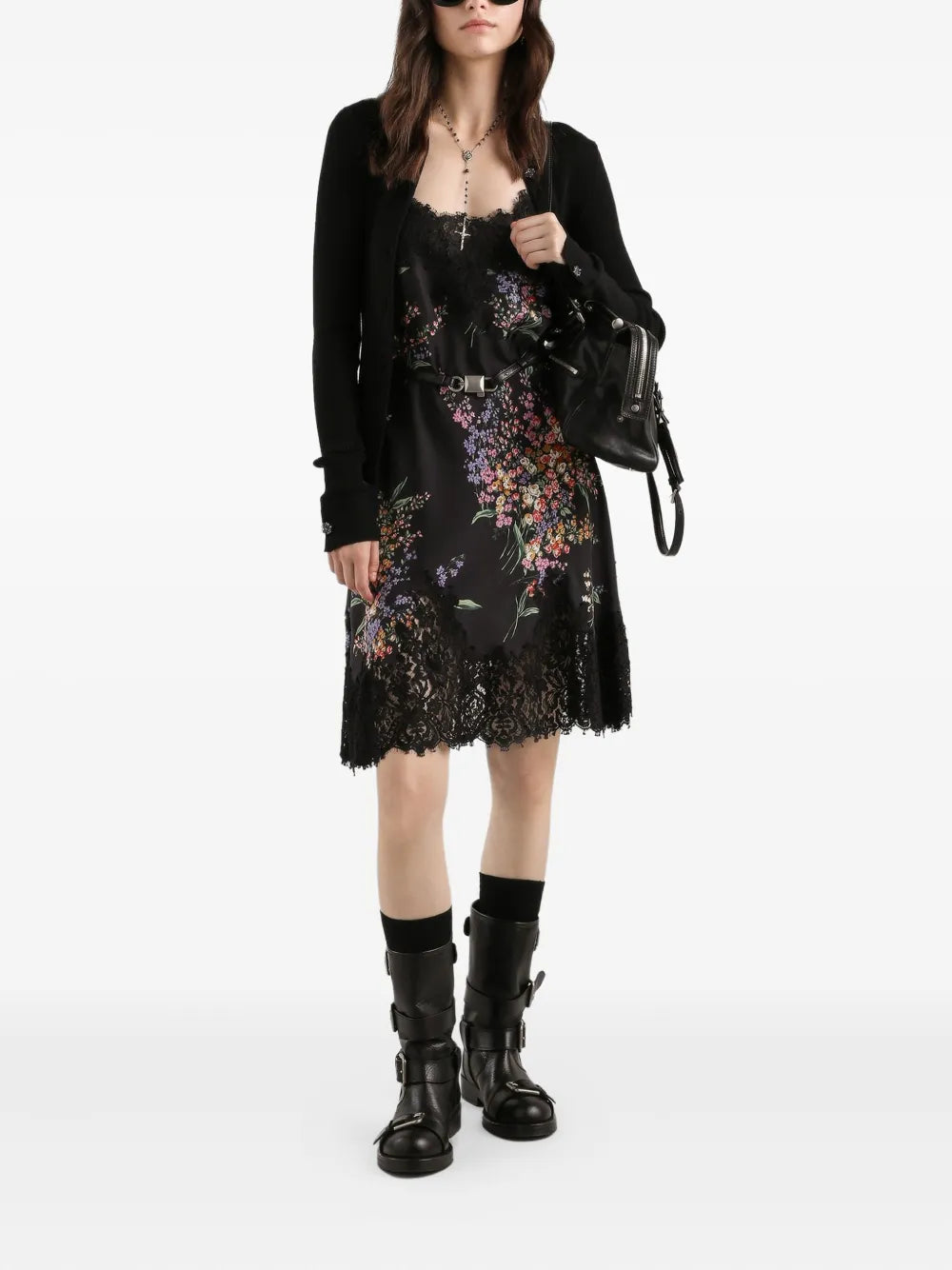 floral lace mini dress