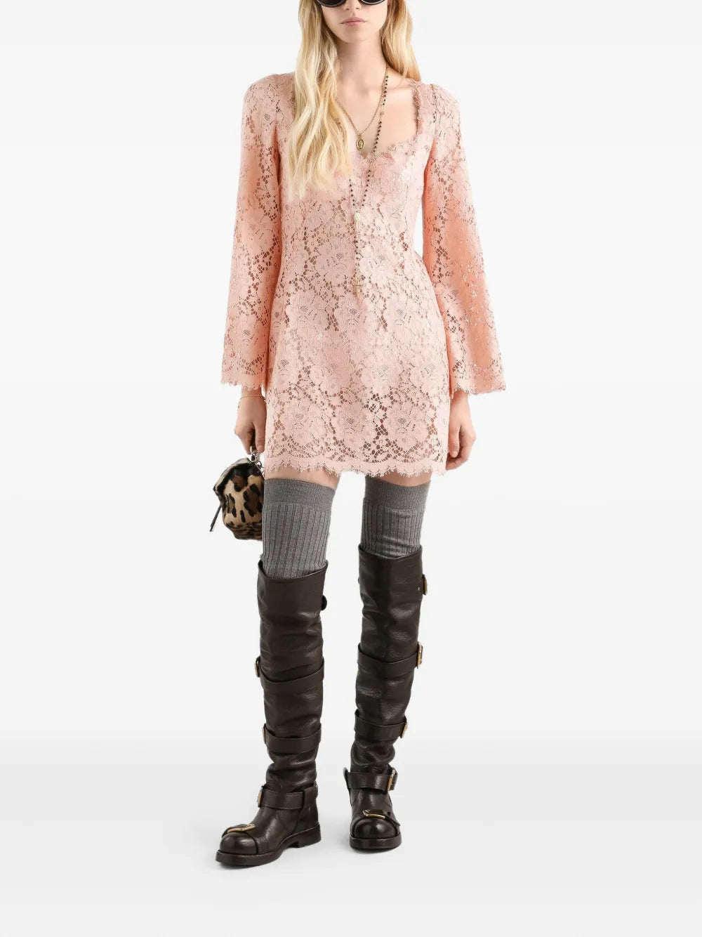 cordonetto lace mini dress
