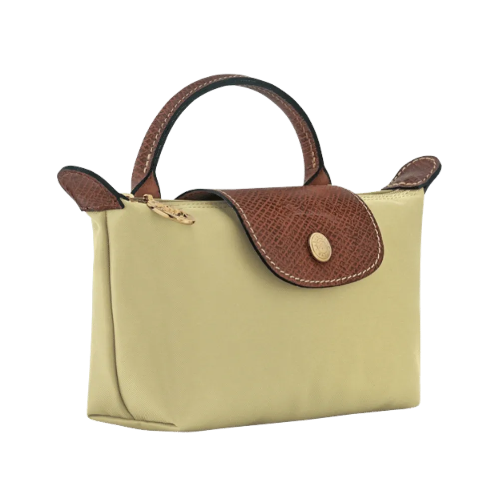 Longchamp Le Pliage Original Pouch with handle Pistachio - Recycled canvas