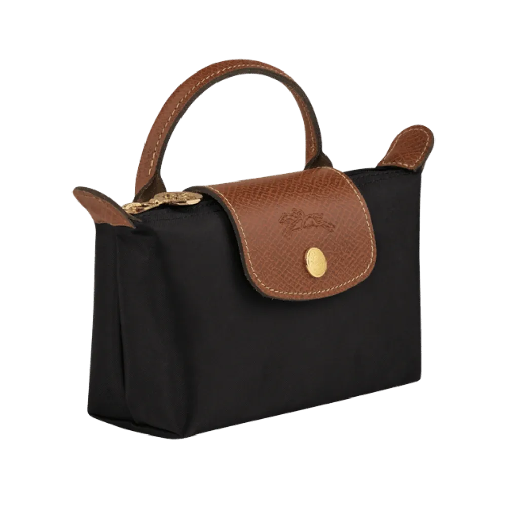 Longchamp Le Pliage Original Pouch with handle Black - Recycled canvas